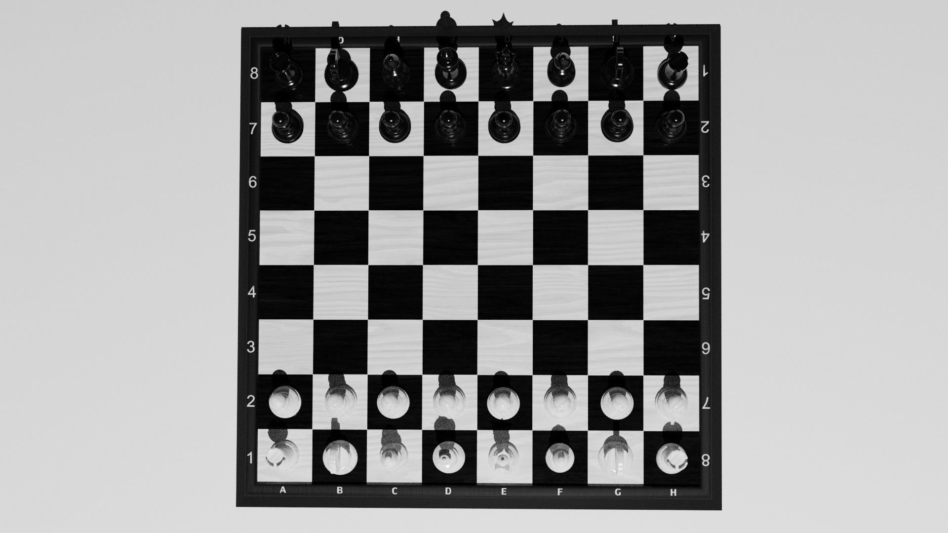 Chess Set board with pieces 3D model_17