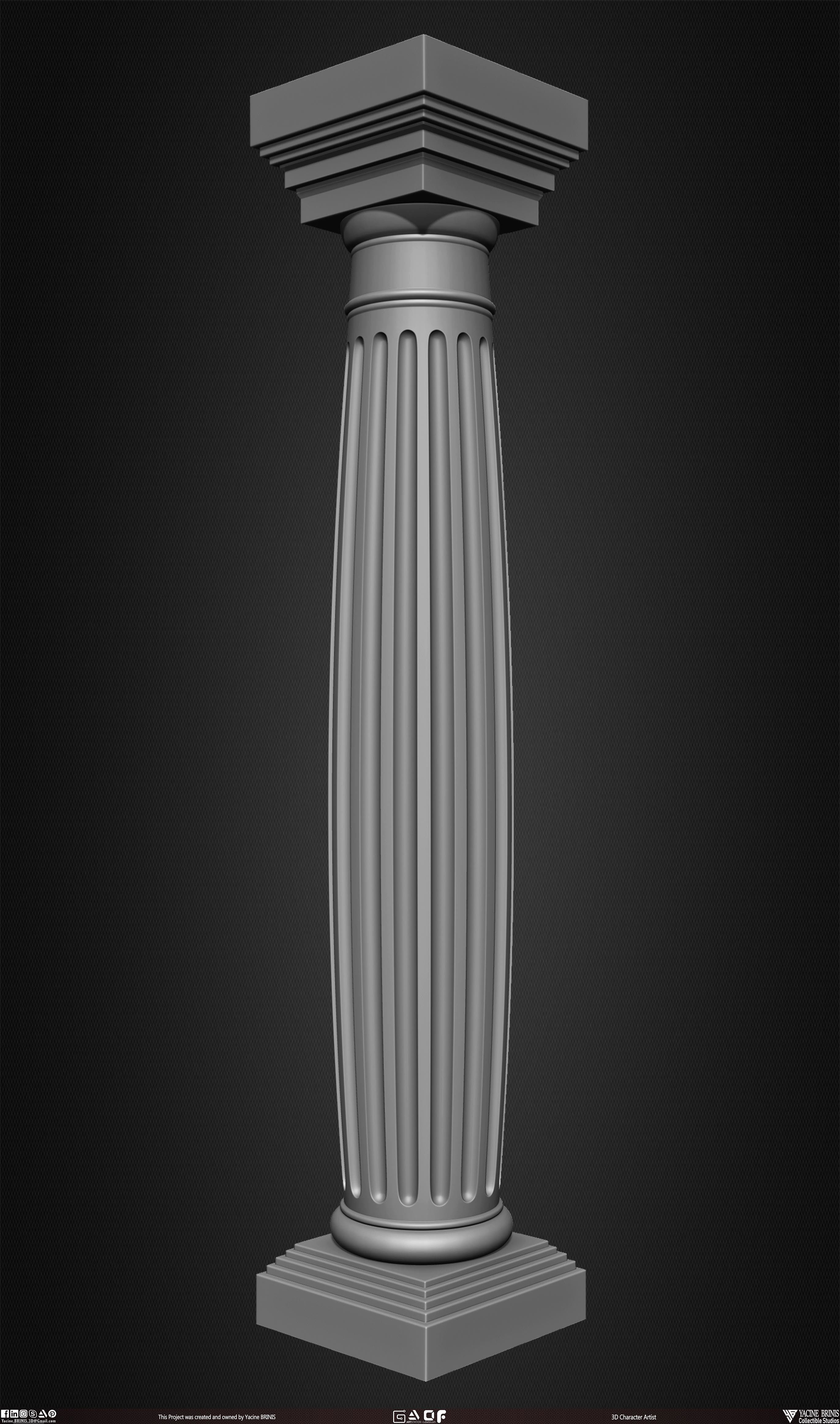 20 Columns Pack Vol 01 Low-poly 3D model_10