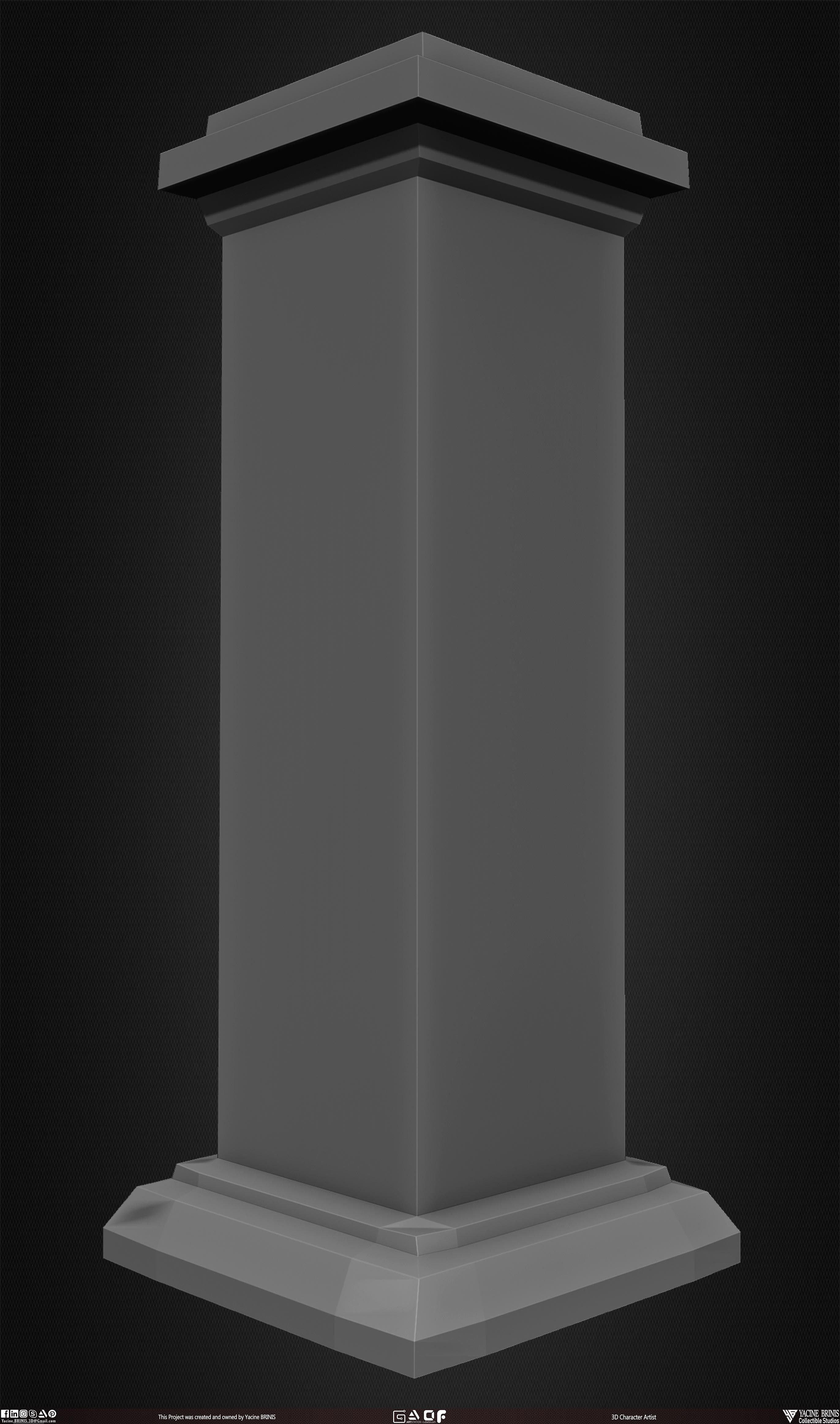 20 Columns Pack Vol 01 Low-poly 3D model_15