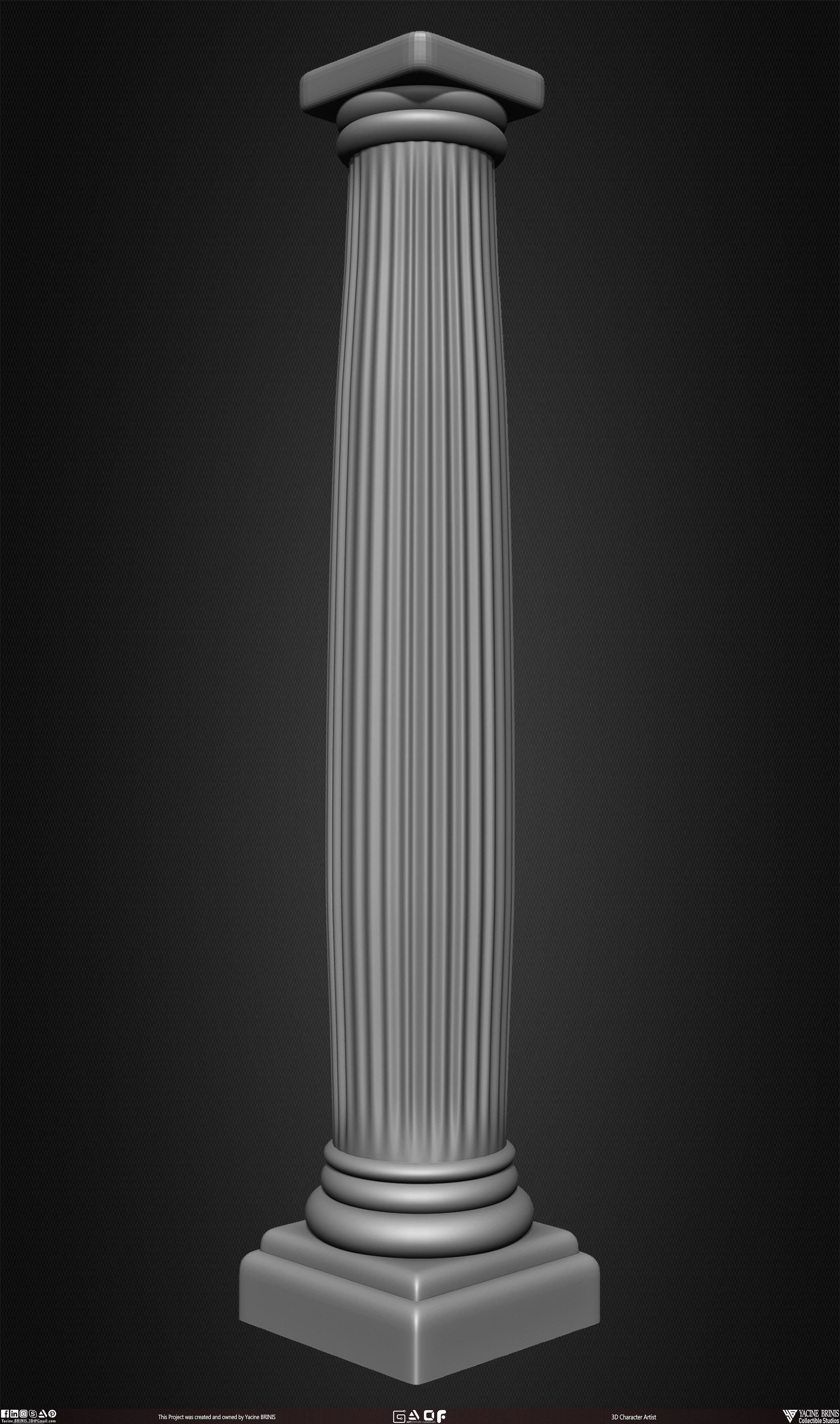 20 Columns Pack Vol 01 Low-poly 3D model_16