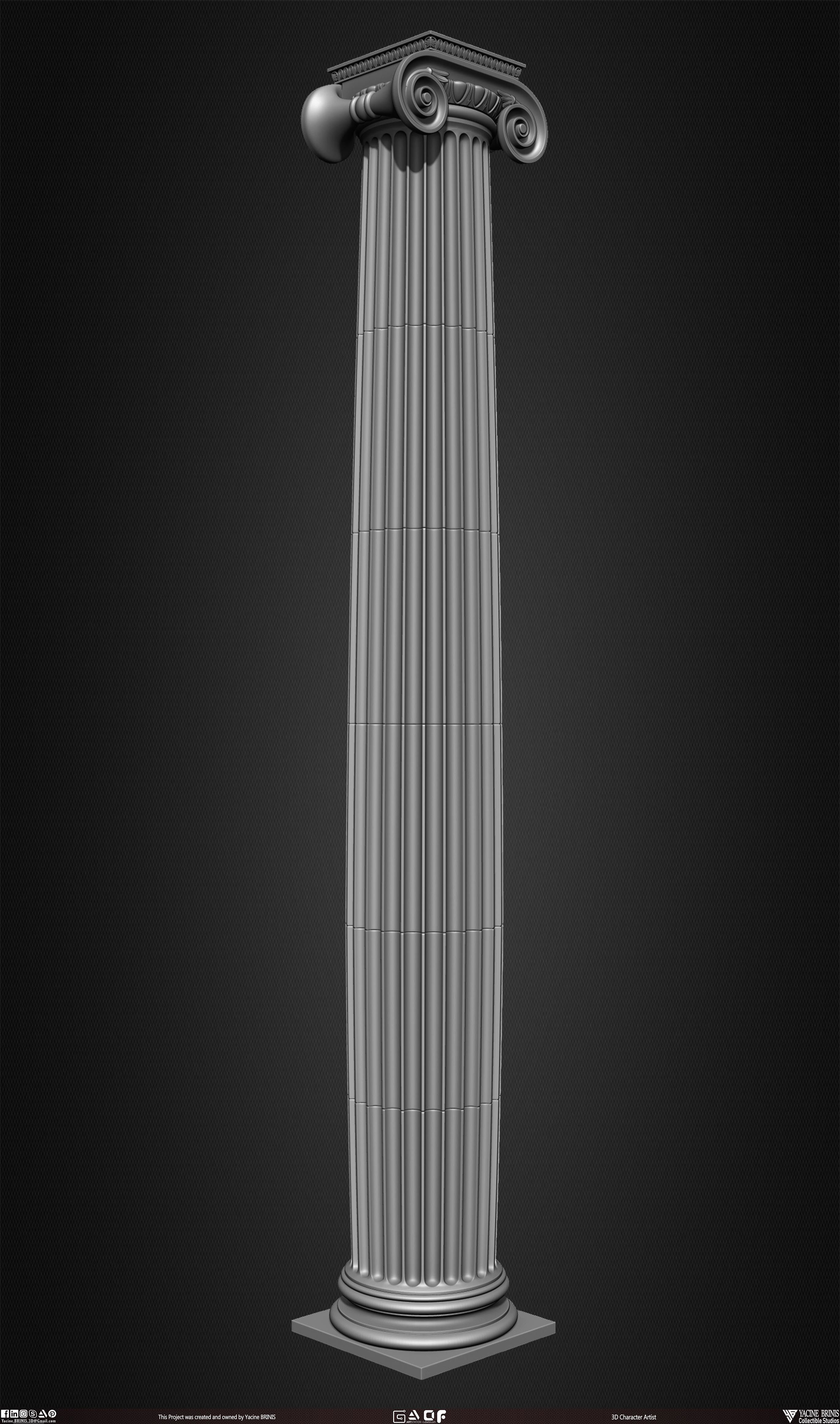 20 Columns Pack Vol 01 Low-poly 3D model_29