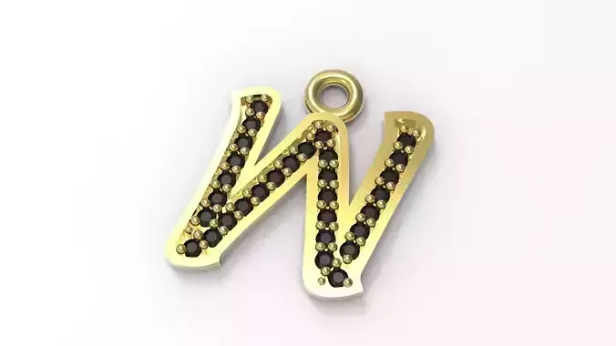 W Letter Alphabet Pendant