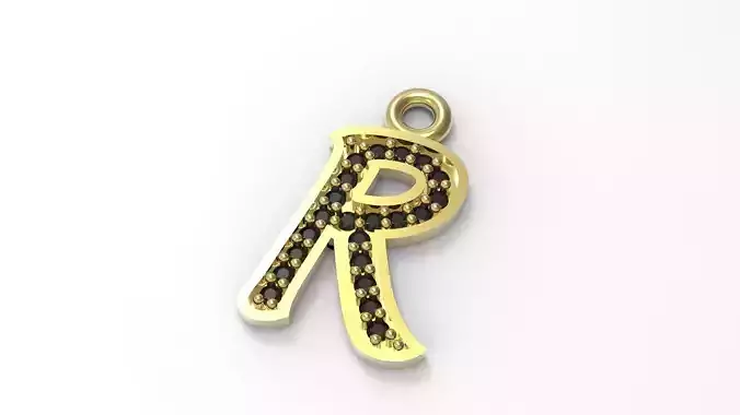 R Letter Alphabet Pendant