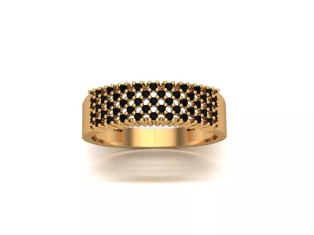 jewelry gold ring with diamonds 3D print model