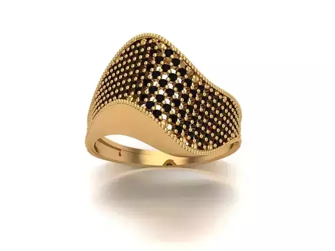 Jewelry gold ring with diamonds