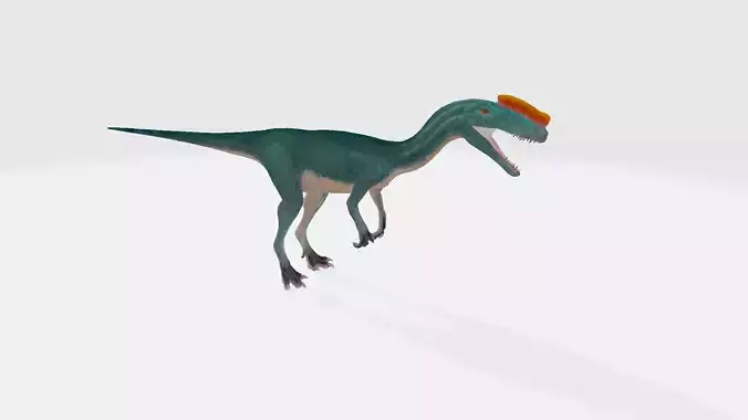 Proceratosaurus dinosaur with orange beak