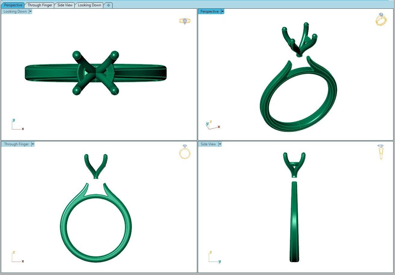 Ring242 solitaire engagement ring gold 3D print model_8
