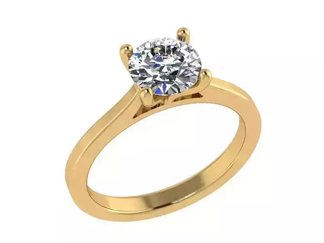 Ring242 solitaire engagement ring gold