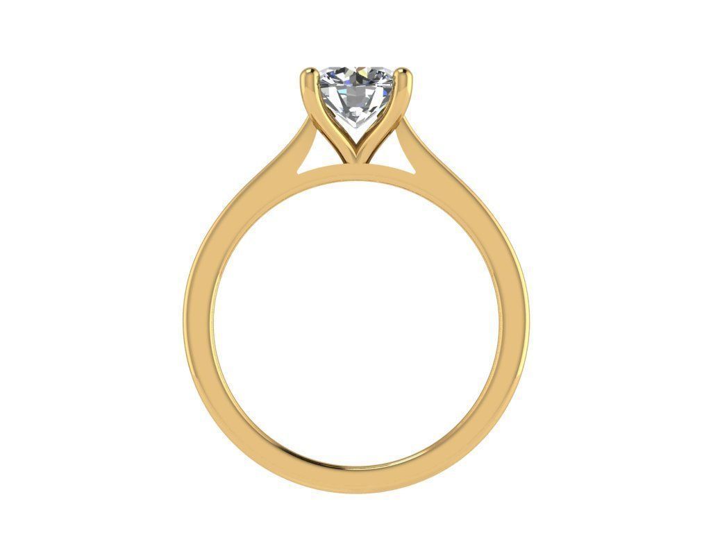 Ring242 solitaire engagement ring gold 3D print model_2