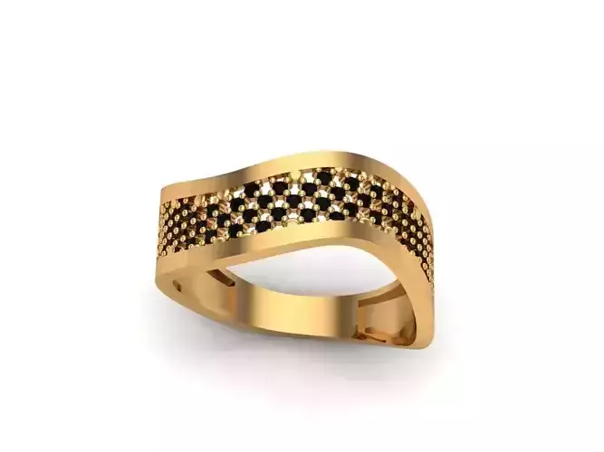 Jewelry gold ring with diamonds