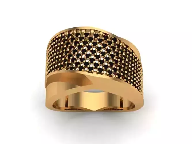 Jewelry gold ring with diamonds