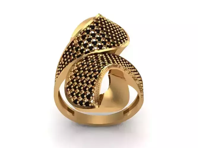 Jewelry gold ring with diamonds