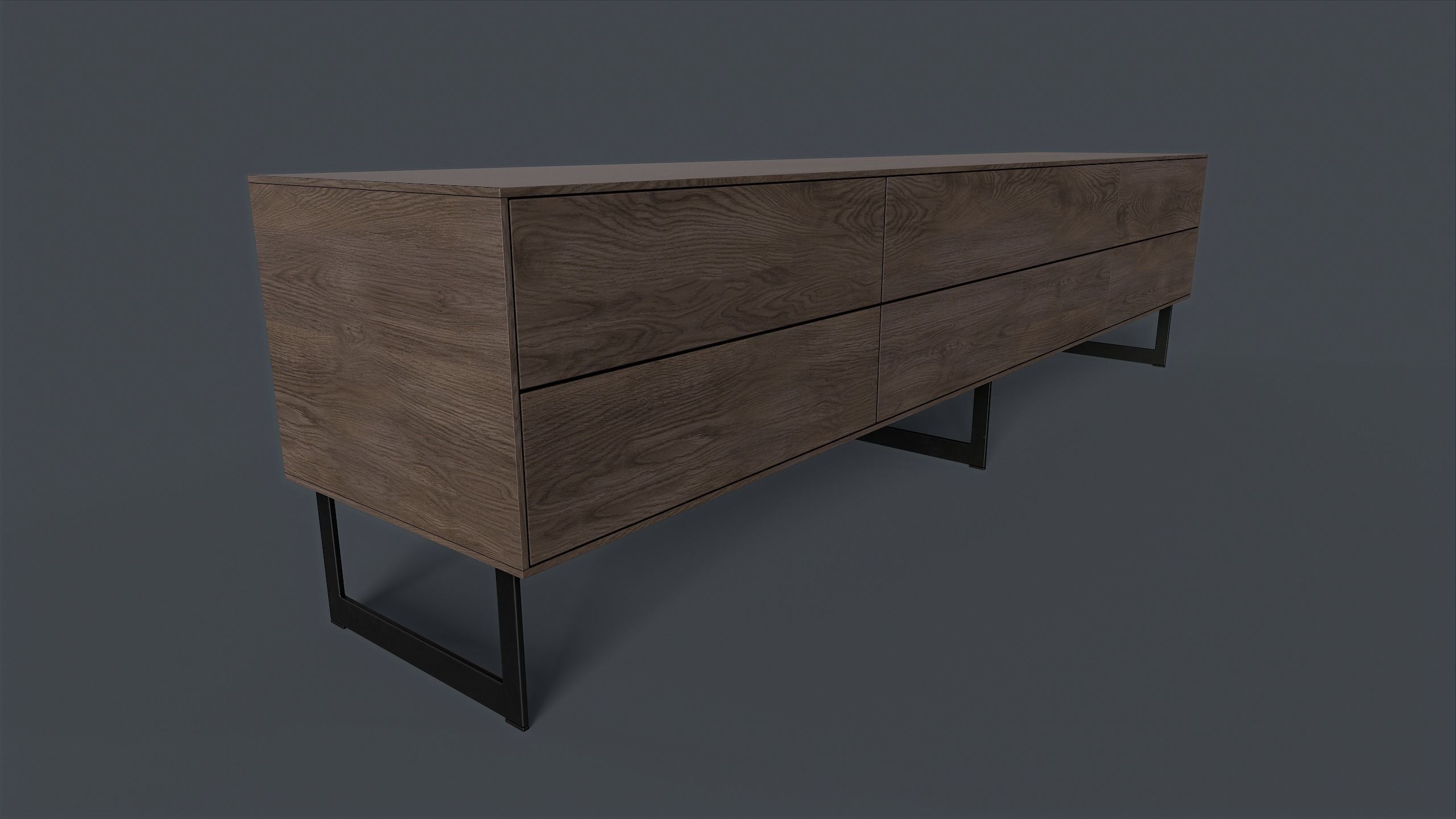 Bellagio TV Dresser 2 PBR Game Ready  Low-poly 3D model_4