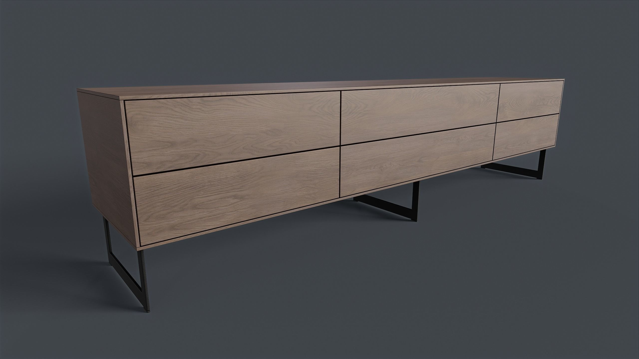 Bellagio TV Dresser 2 PBR Game Ready  Low-poly 3D model_2