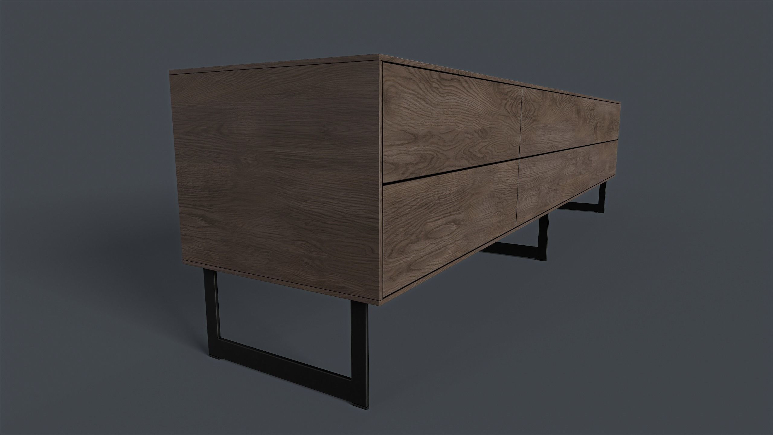 Bellagio TV Dresser 2 PBR Game Ready  Low-poly 3D model_3