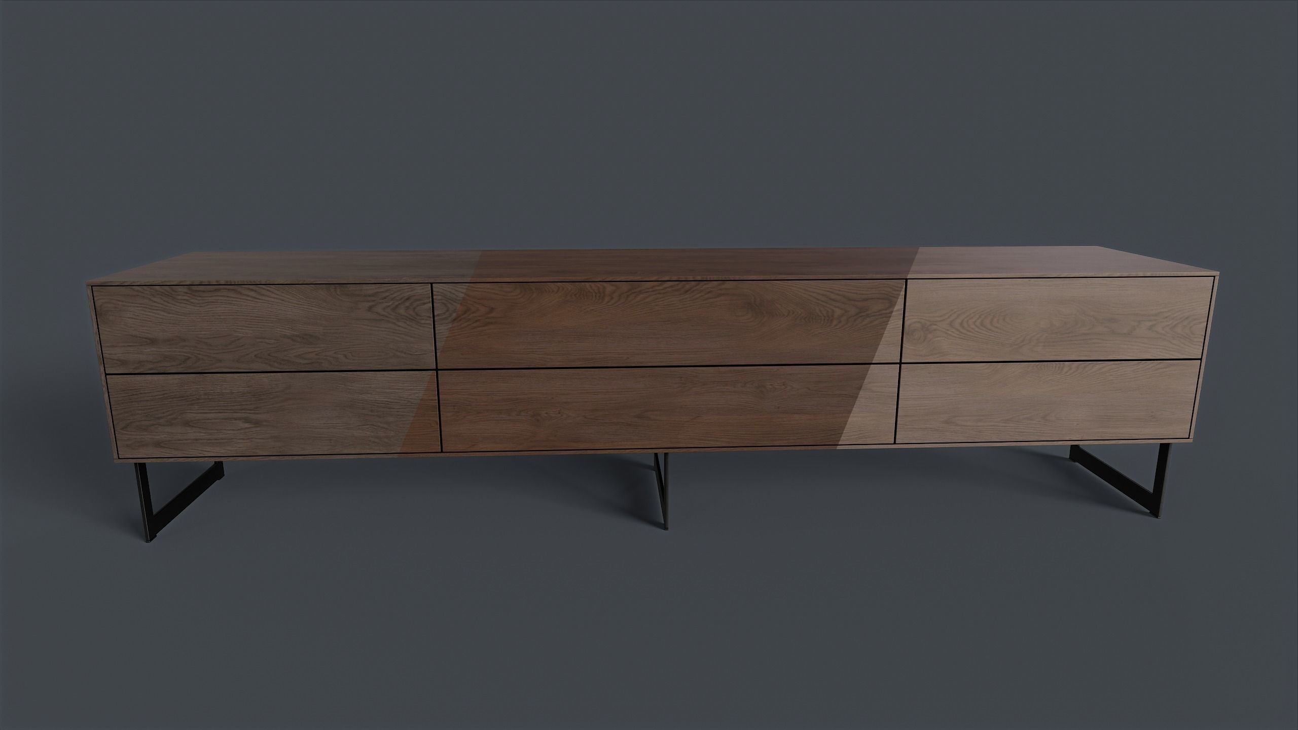 Bellagio TV Dresser 2 PBR Game Ready  Low-poly 3D model_6