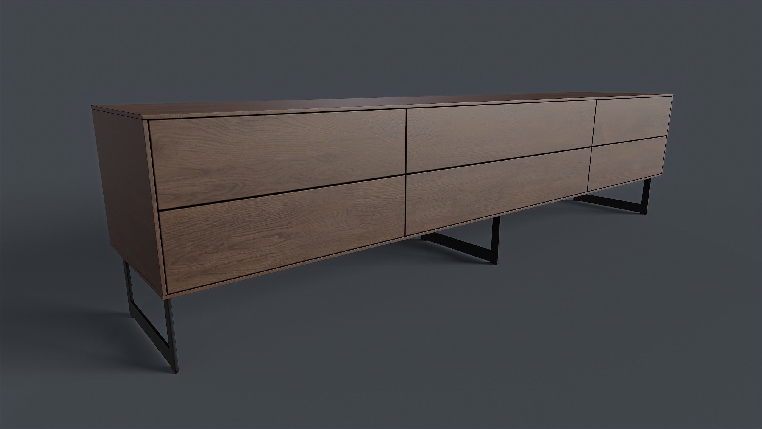 Bellagio TV Dresser 2 PBR Game Ready  Low-poly 3D model_1