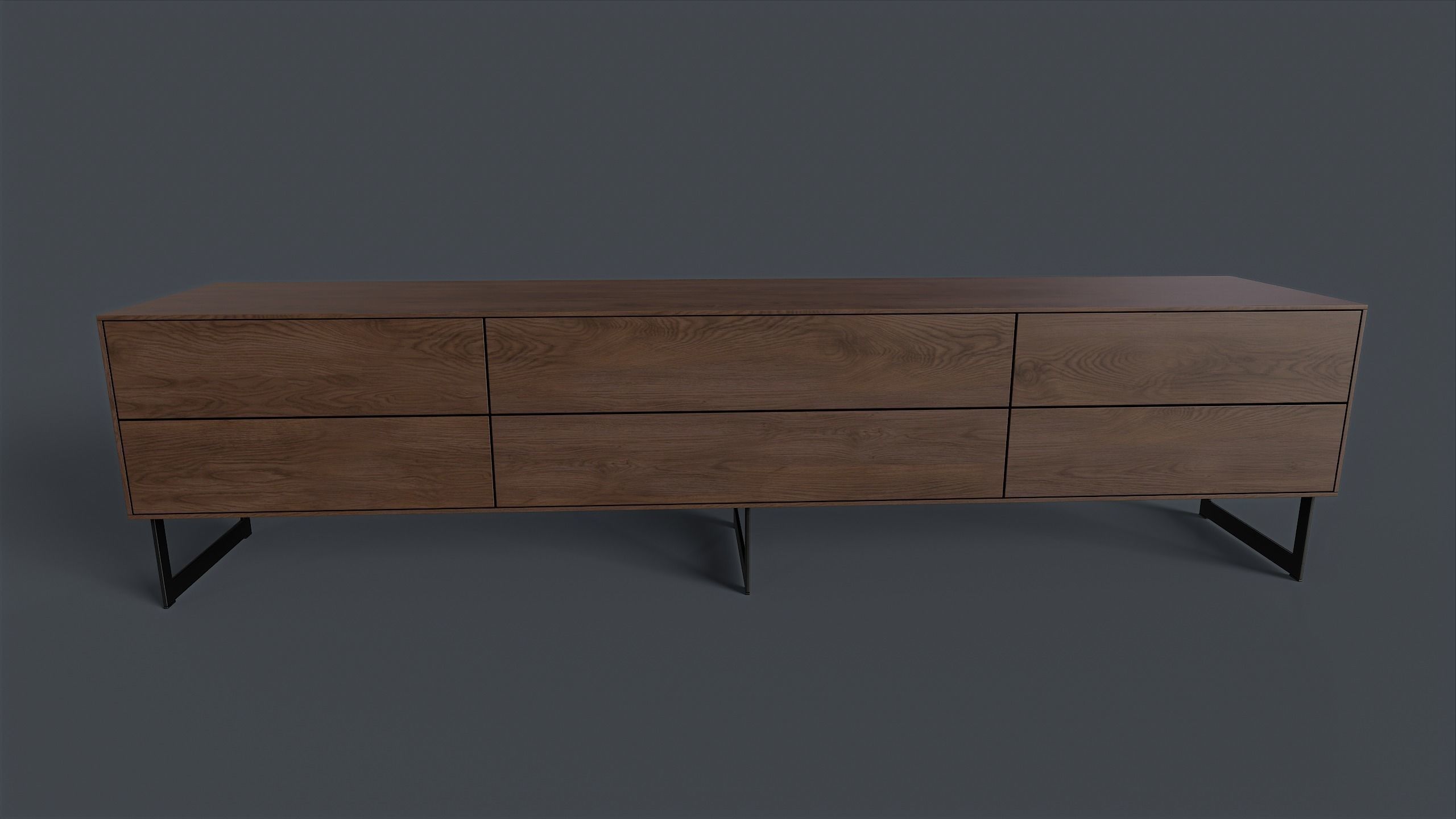 Bellagio TV Dresser 2 PBR Game Ready  Low-poly 3D model_8