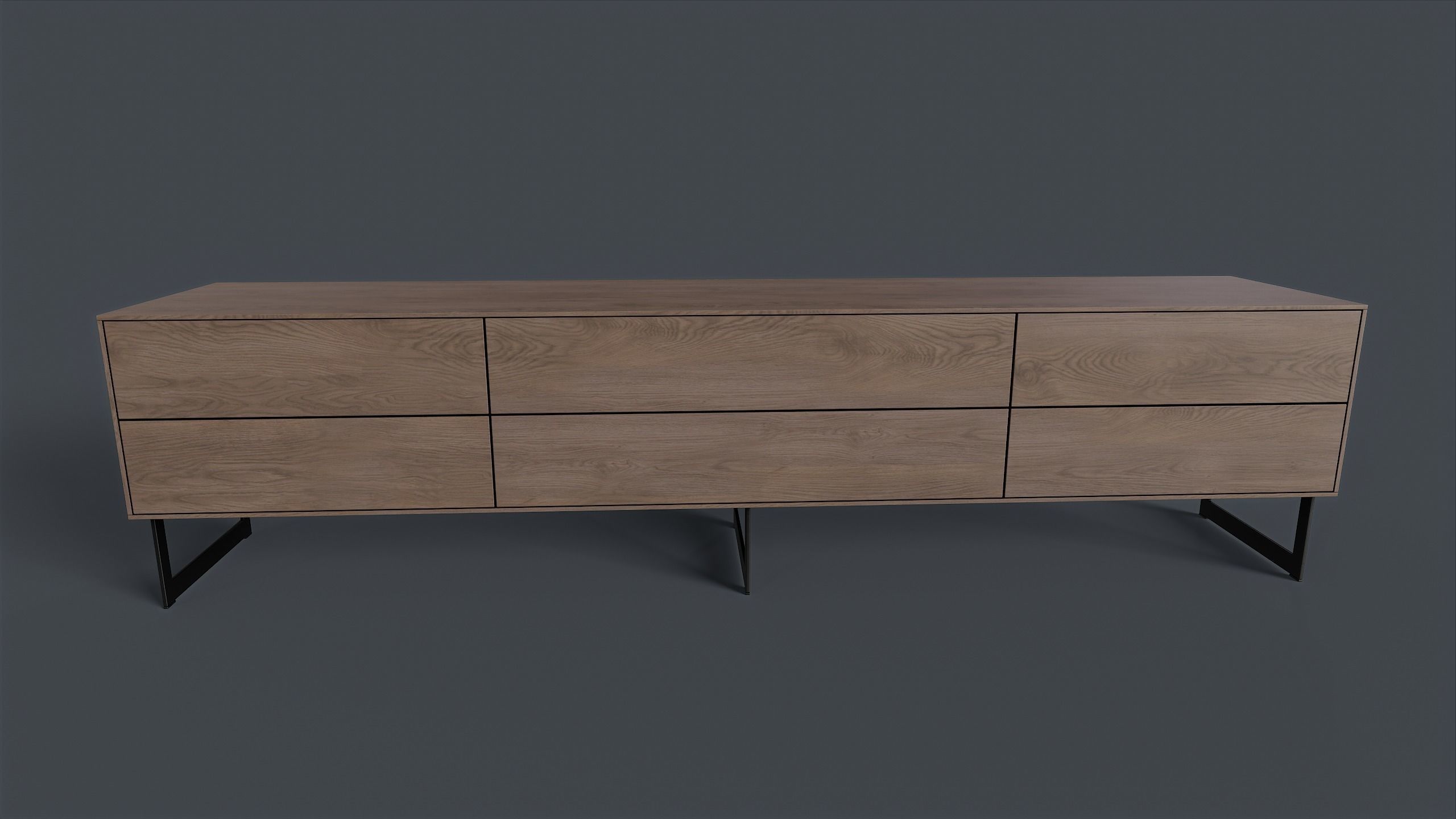 Bellagio TV Dresser 2 PBR Game Ready  Low-poly 3D model_9