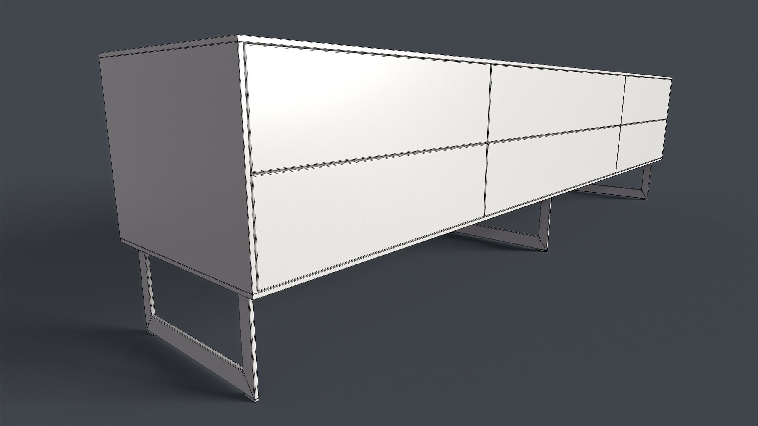 Bellagio TV Dresser 2 PBR Game Ready  Low-poly 3D model_15