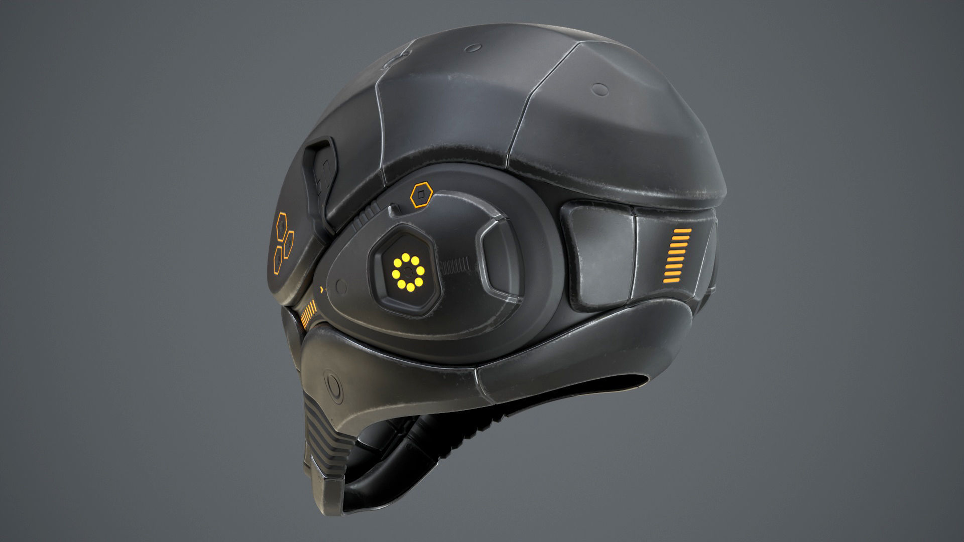 Sci-Fi Helmet 2 Low-poly 3D model_32
