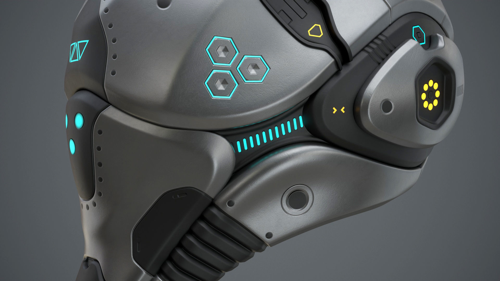 Sci-Fi Helmet 2 Low-poly 3D model_51