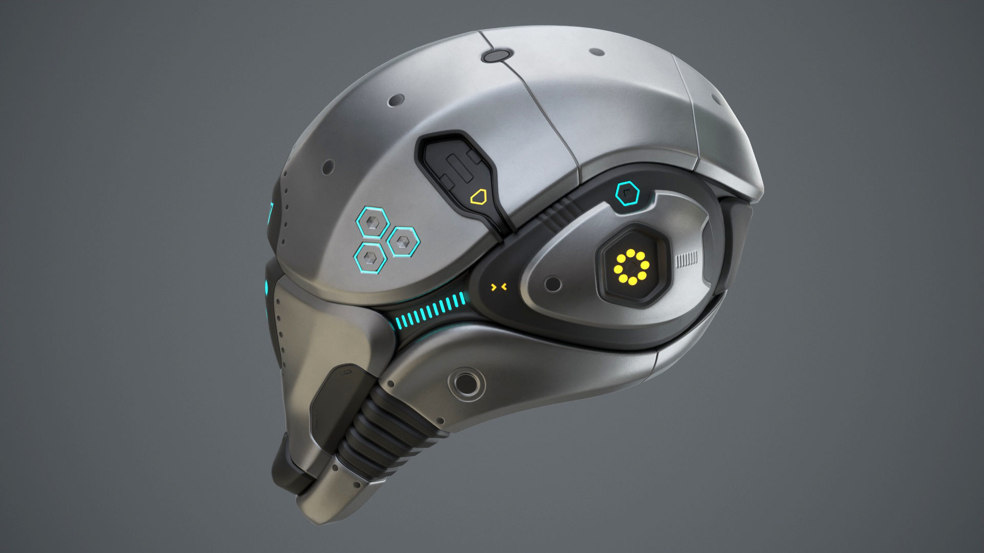 Sci-Fi Helmet 2 Low-poly 3D model_29