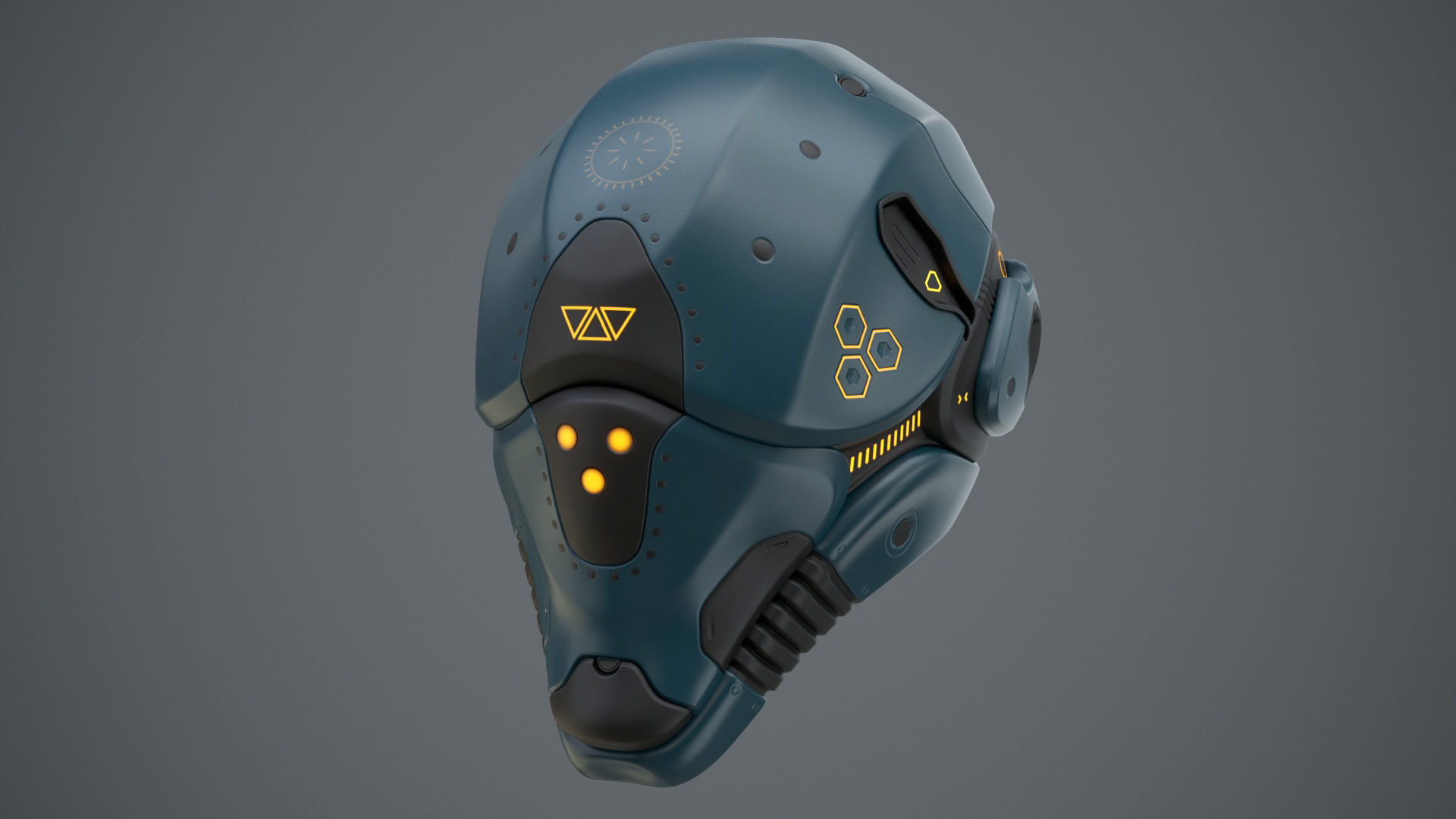 Sci-Fi Helmet 2 Low-poly 3D model_48
