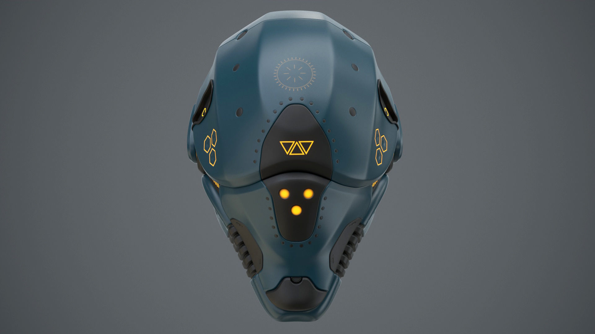 Sci-Fi Helmet 2 Low-poly 3D model_20