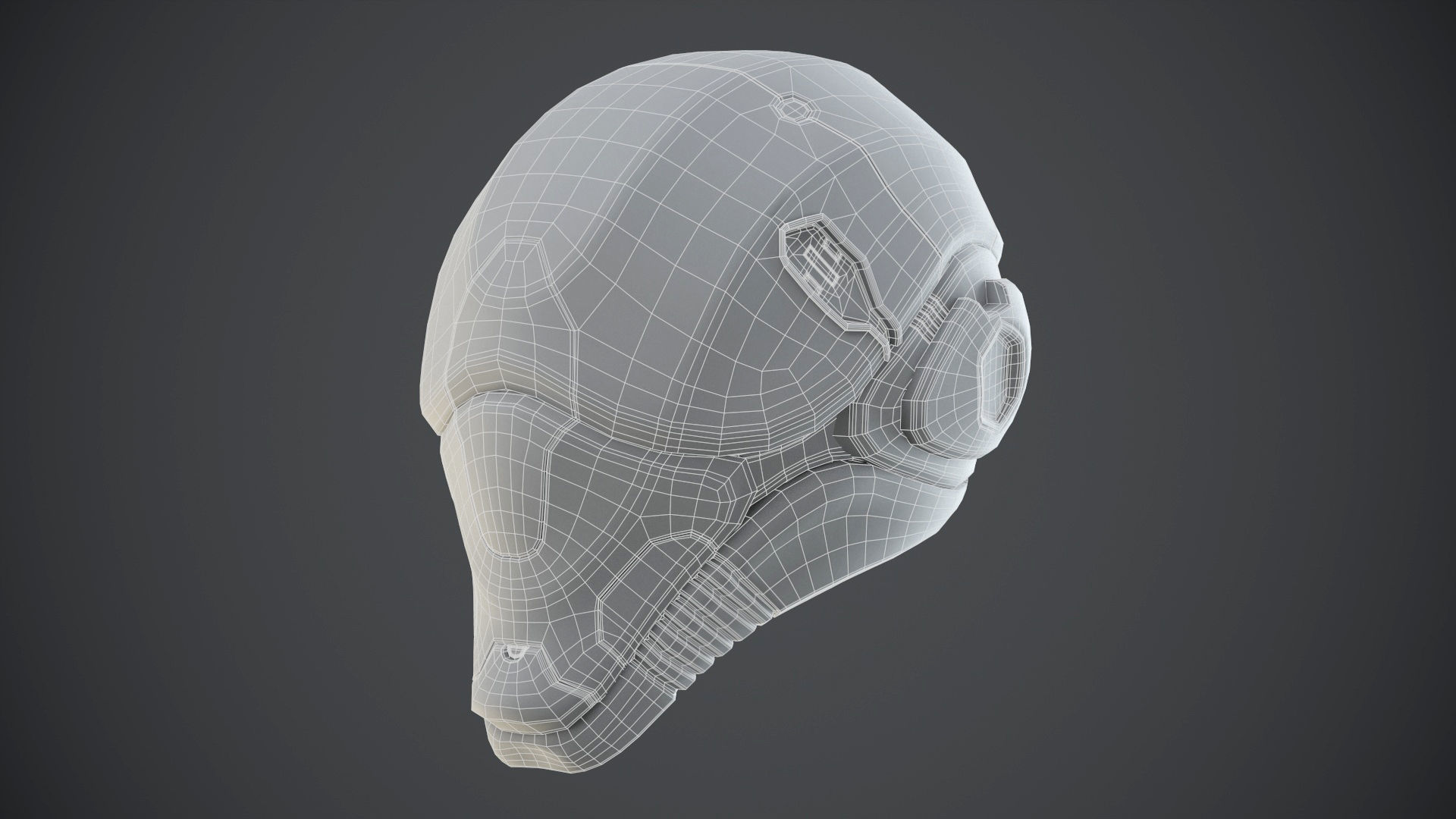 Sci-Fi Helmet 2 Low-poly 3D model_57