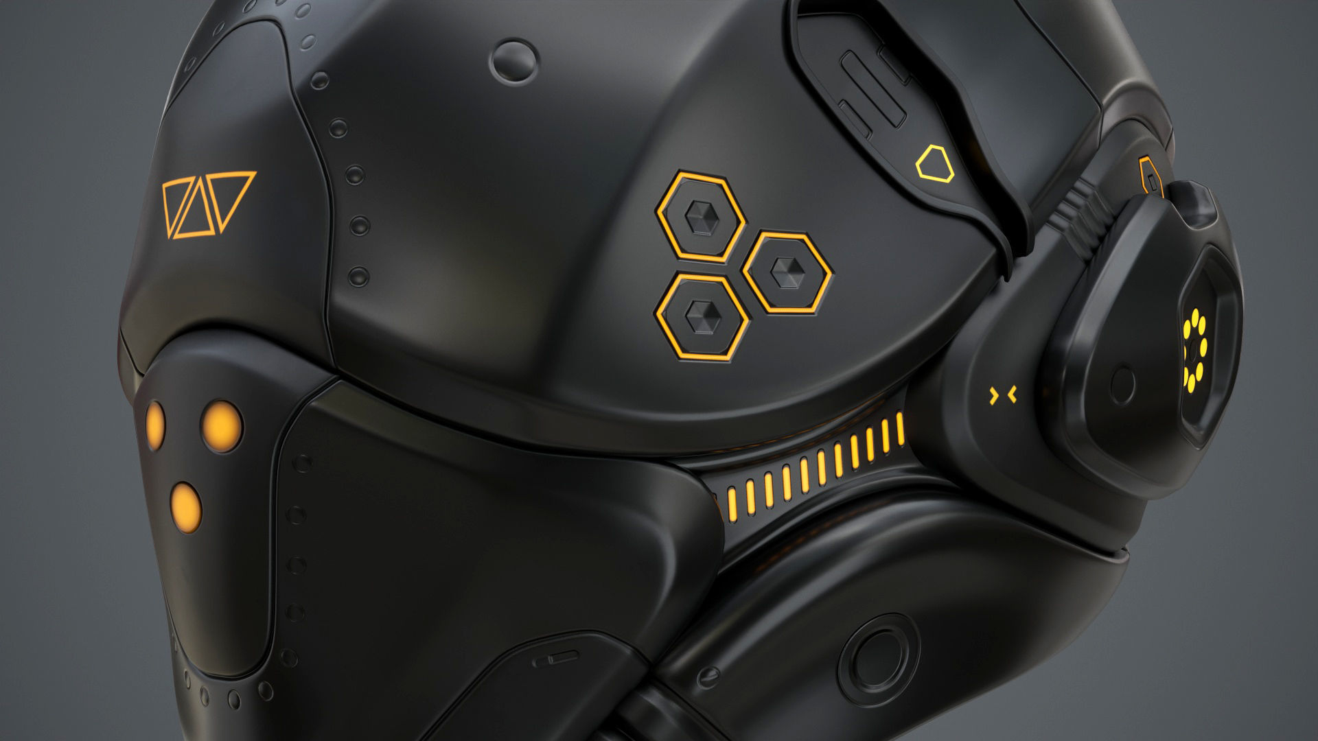 Sci-Fi Helmet 2 Low-poly 3D model_28