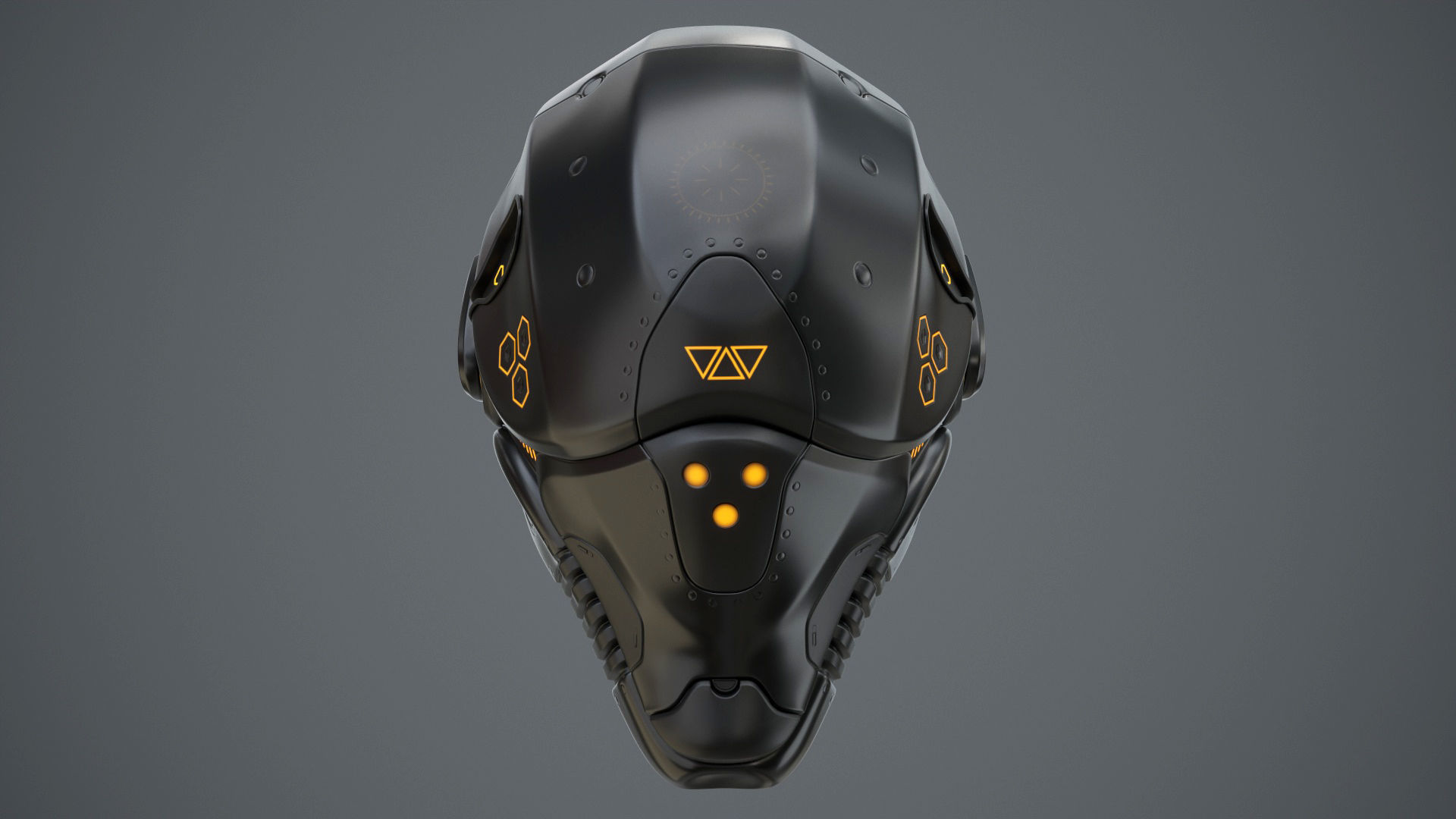Sci-Fi Helmet 2 Low-poly 3D model_18