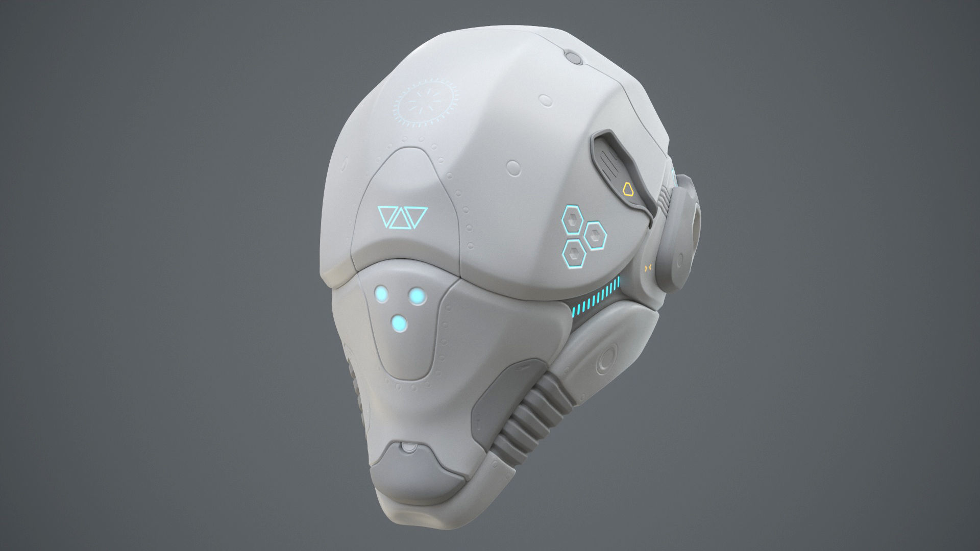 Sci-Fi Helmet 2 Low-poly 3D model_44