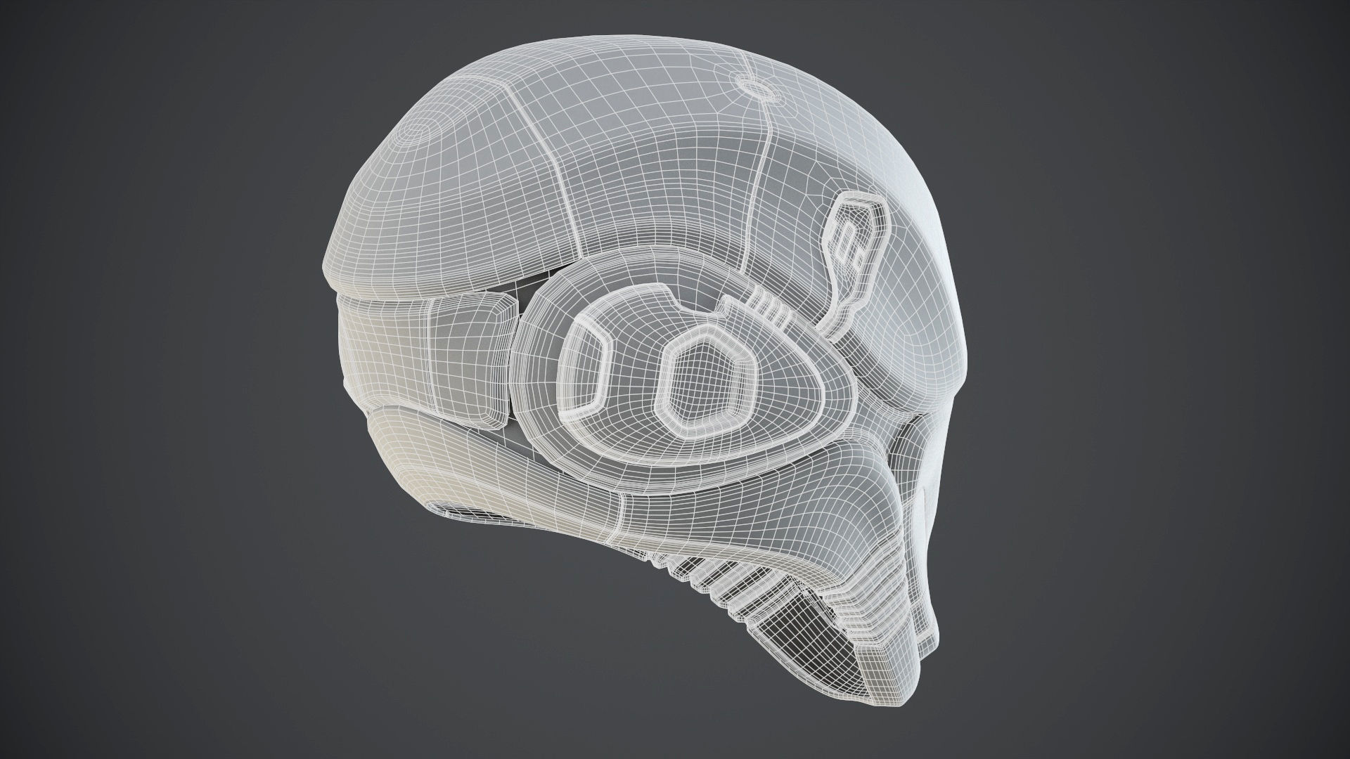 Sci-Fi Helmet 2 Low-poly 3D model_61