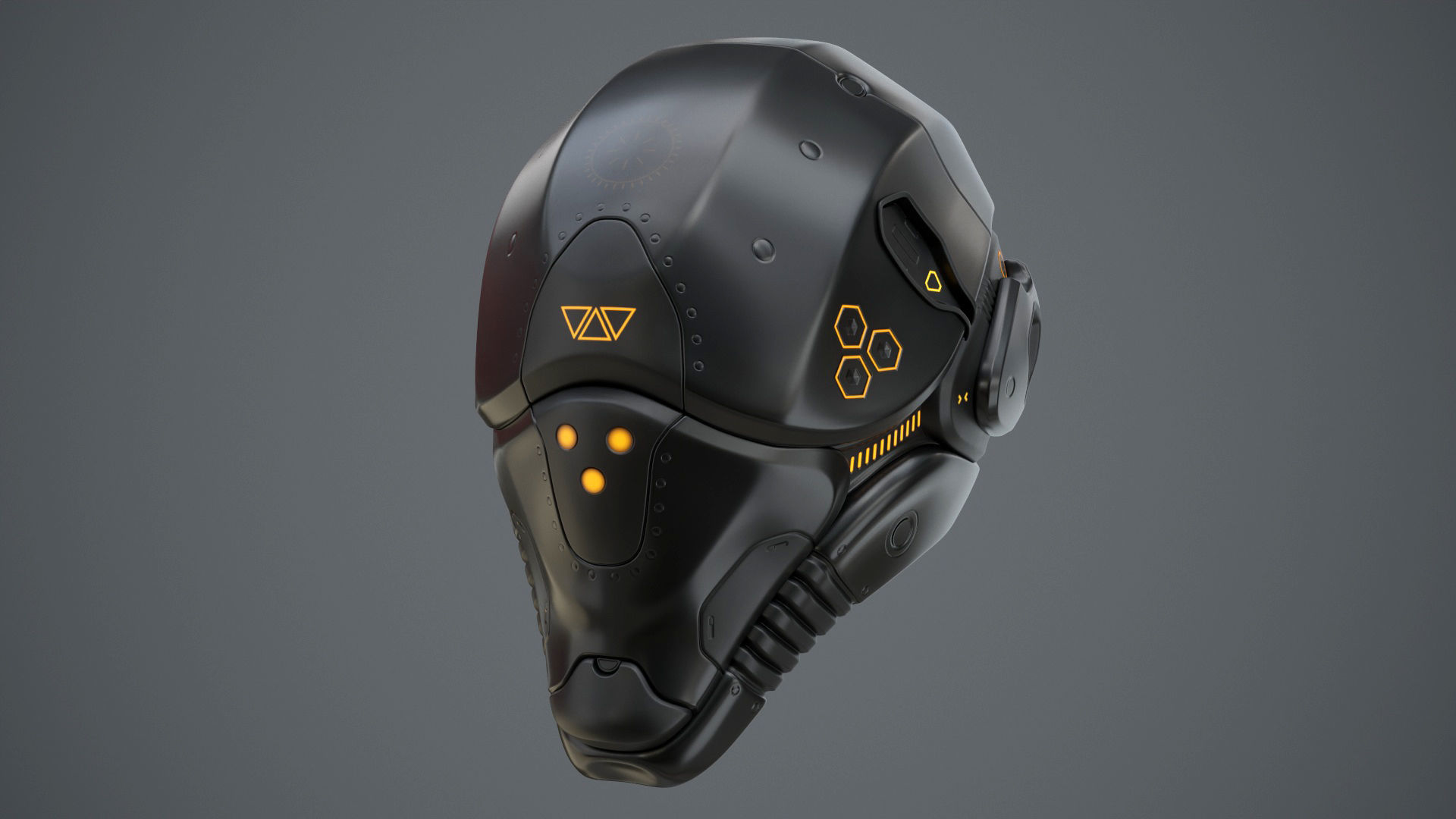 Sci-Fi Helmet 2 Low-poly 3D model_46