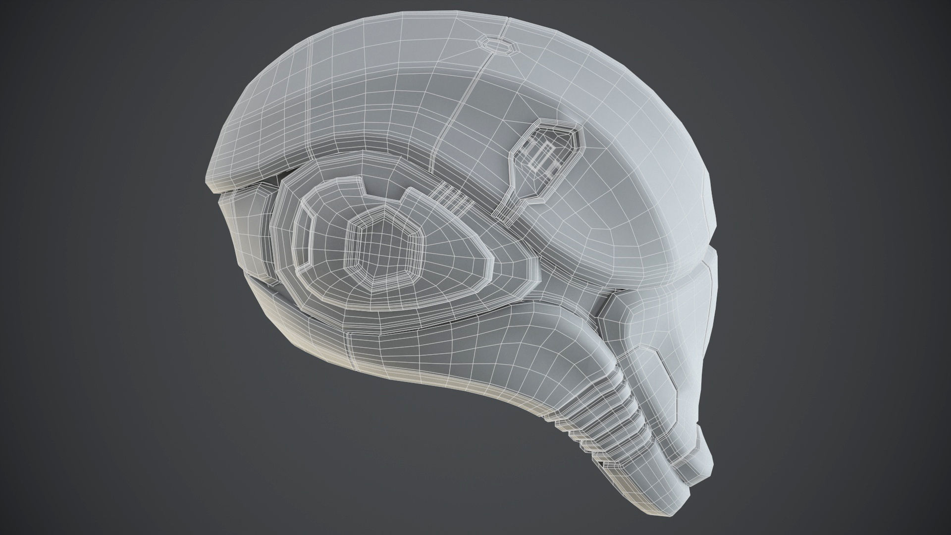 Sci-Fi Helmet 2 Low-poly 3D model_19