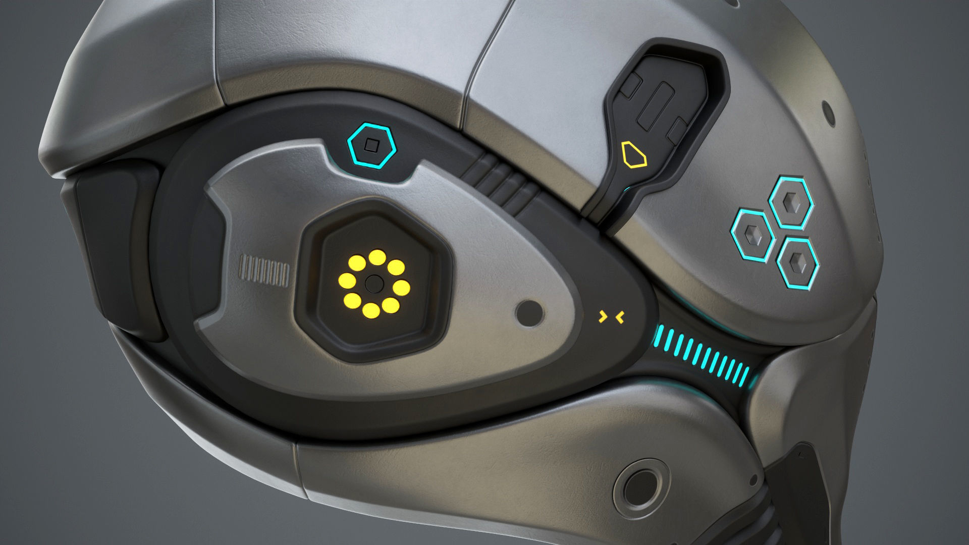 Sci-Fi Helmet 2 Low-poly 3D model_55