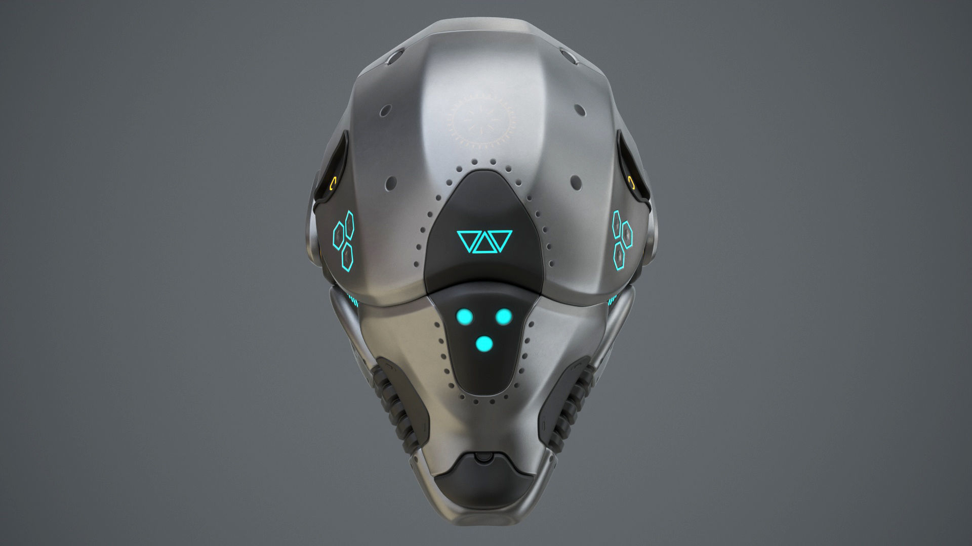 Sci-Fi Helmet 2 Low-poly 3D model_24