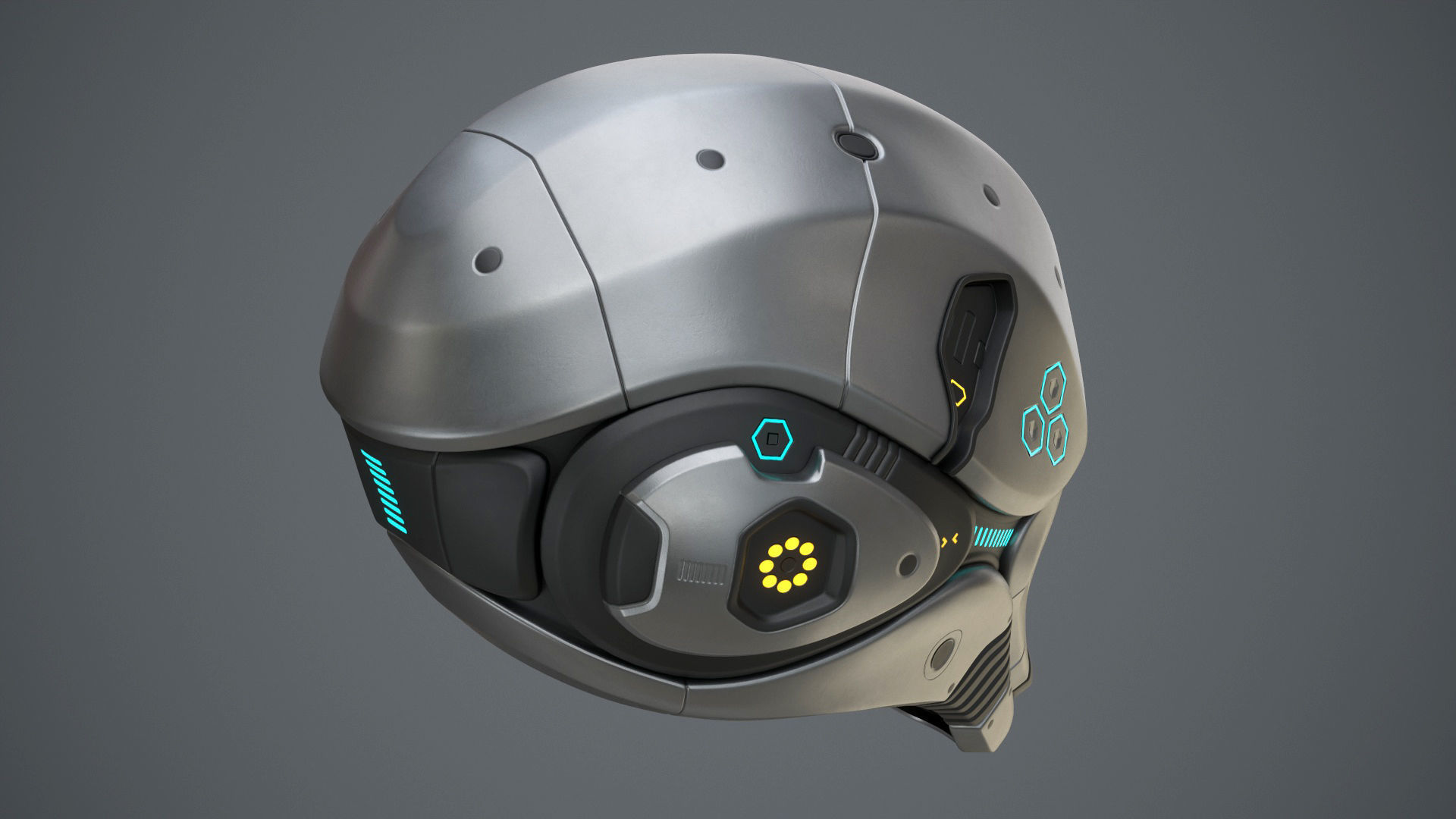 Sci-Fi Helmet 2 Low-poly 3D model_40