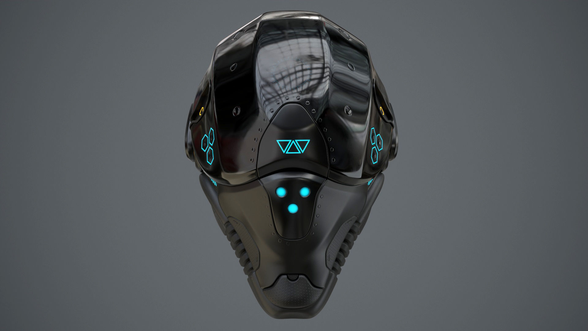 Sci-Fi Helmet 2 Low-poly 3D model_14