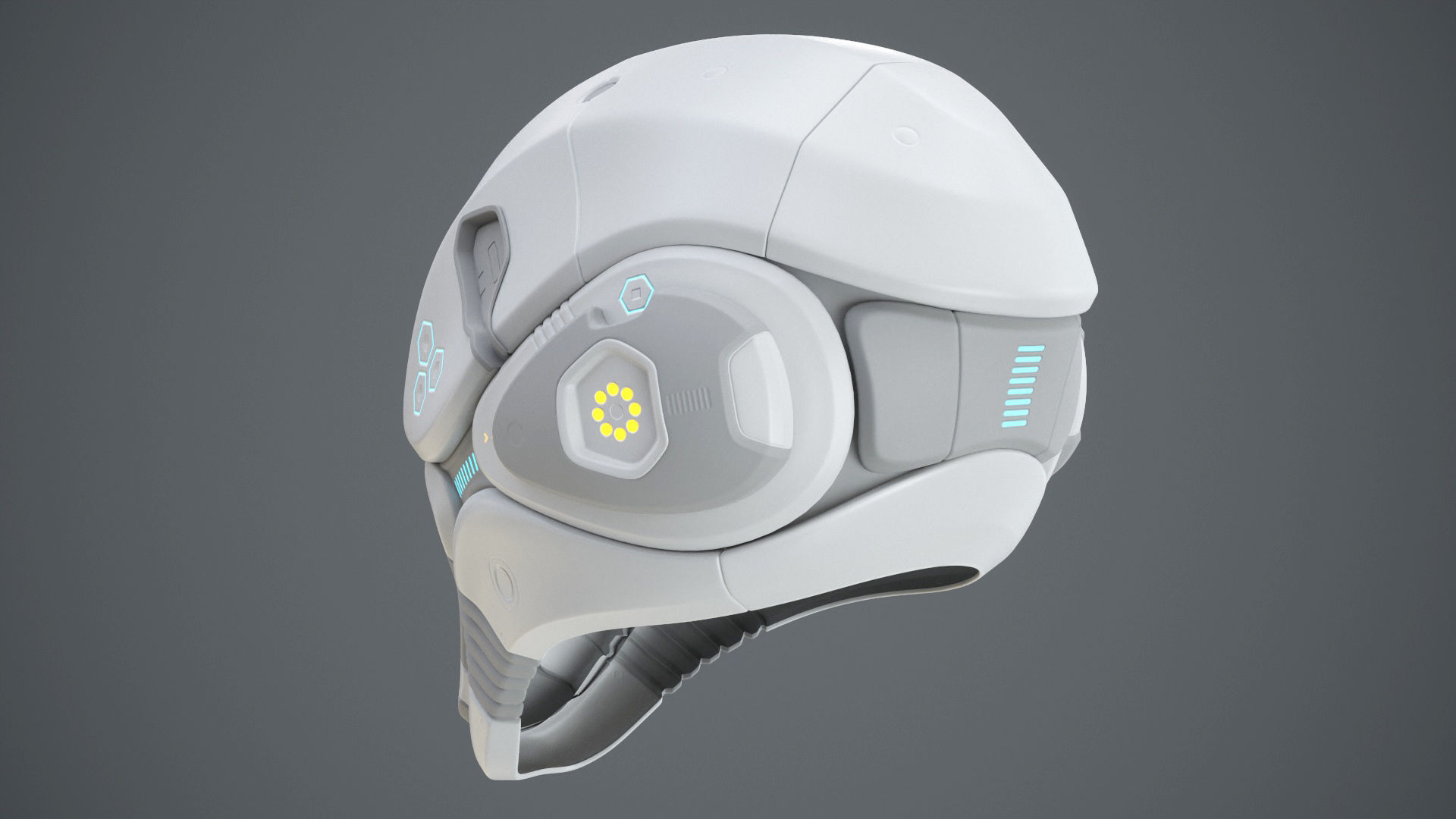 Sci-Fi Helmet 2 Low-poly 3D model_31