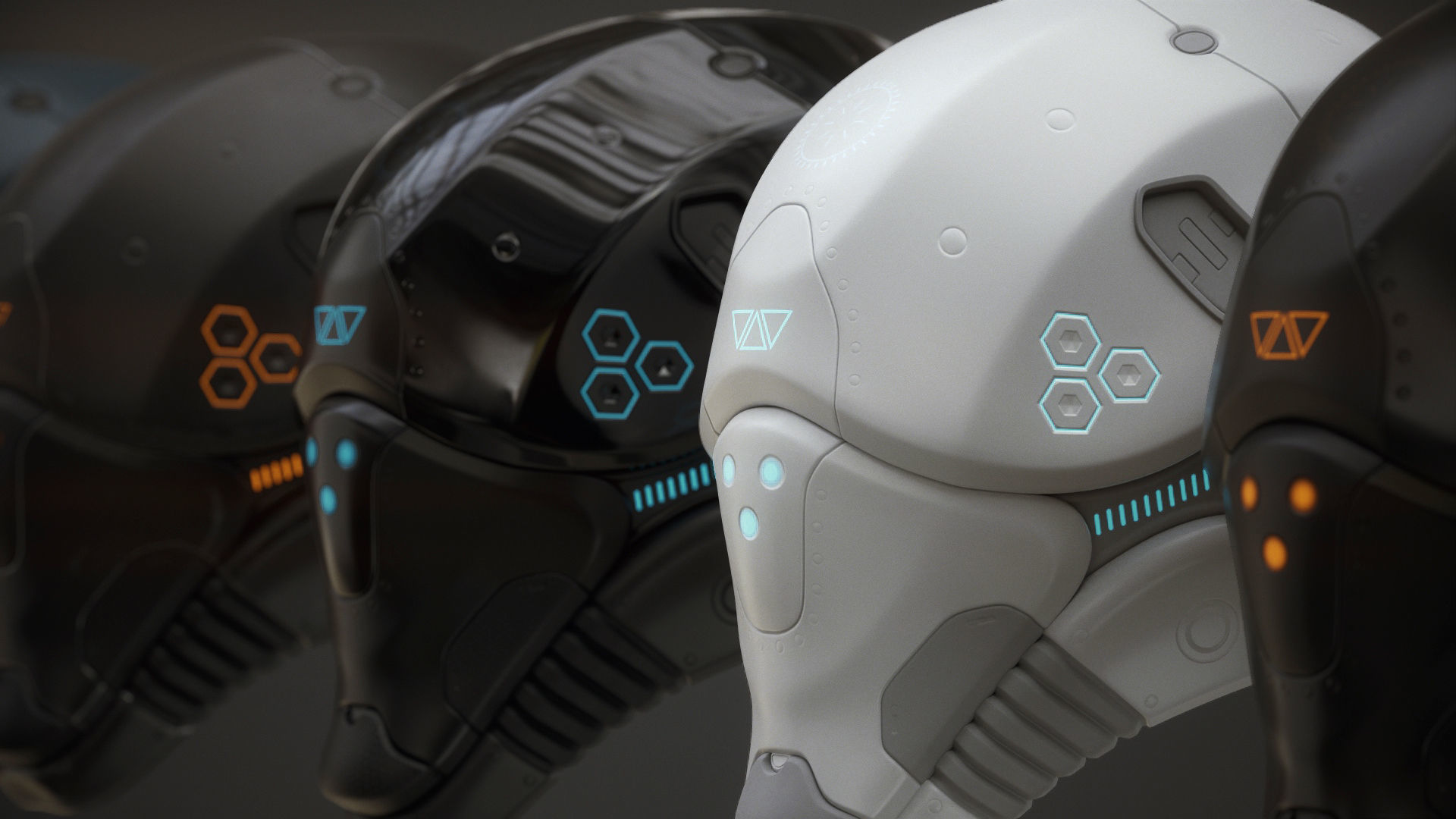 Sci-Fi Helmet 2 Low-poly 3D model_1