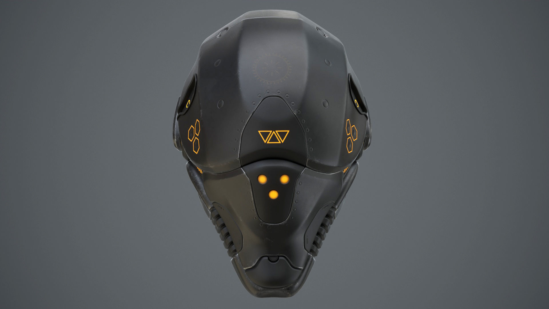 Sci-Fi Helmet 2 Low-poly 3D model_16