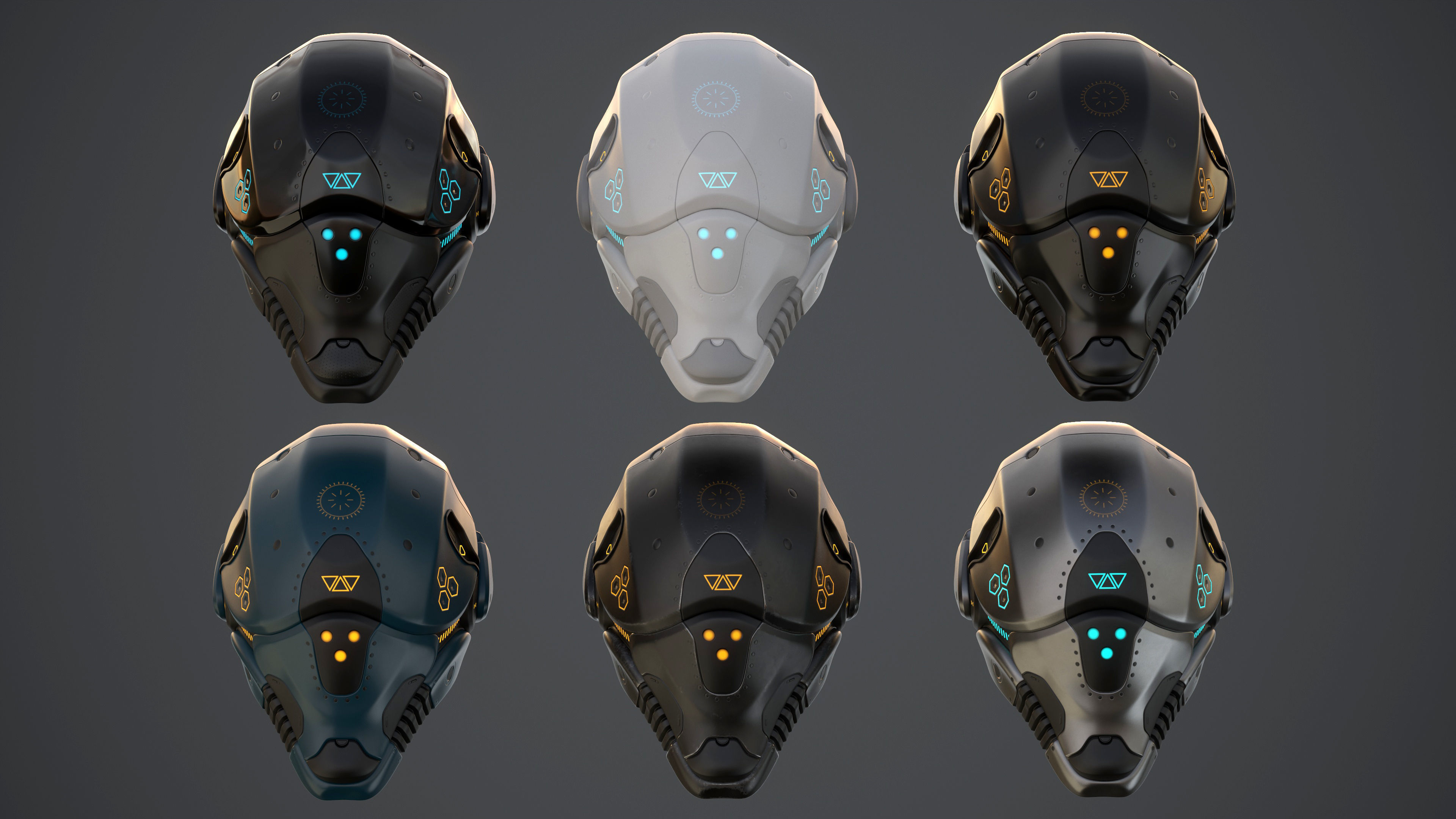 Sci-Fi Helmet 2 Low-poly 3D model_25