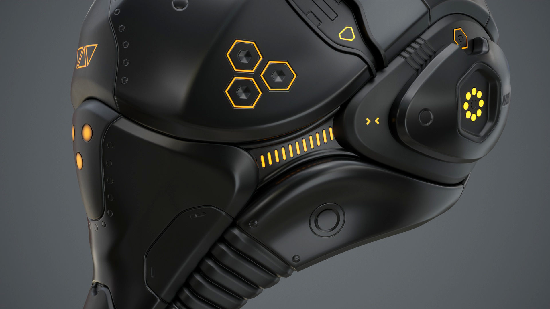 Sci-Fi Helmet 2 Low-poly 3D model_50