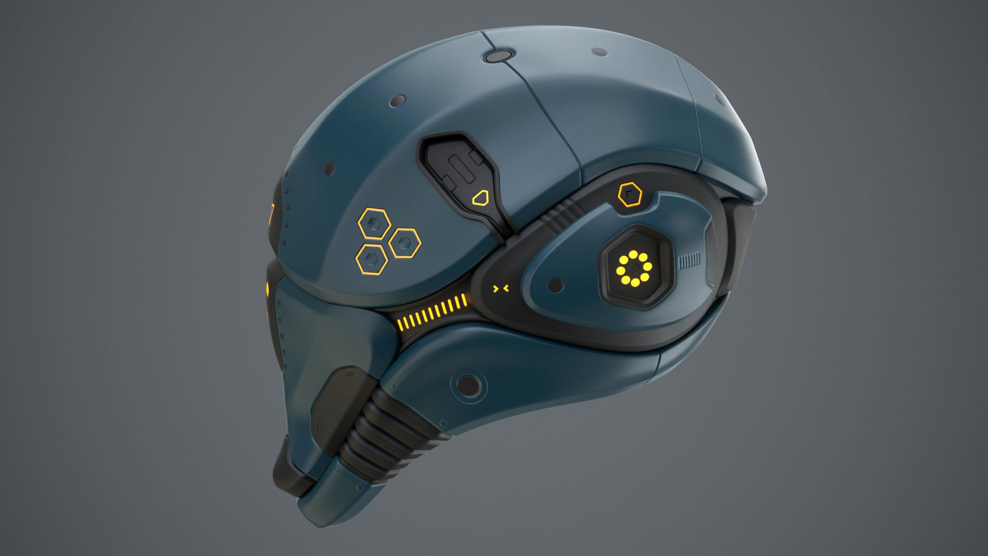 Sci-Fi Helmet 2 Low-poly 3D model_30