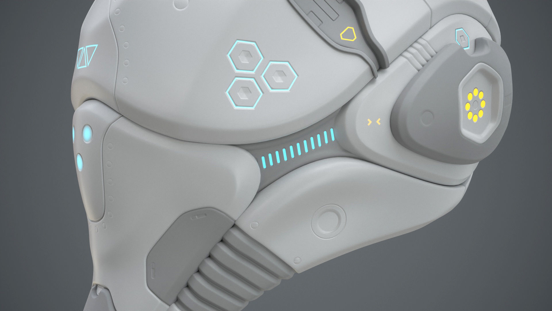 Sci-Fi Helmet 2 Low-poly 3D model_49