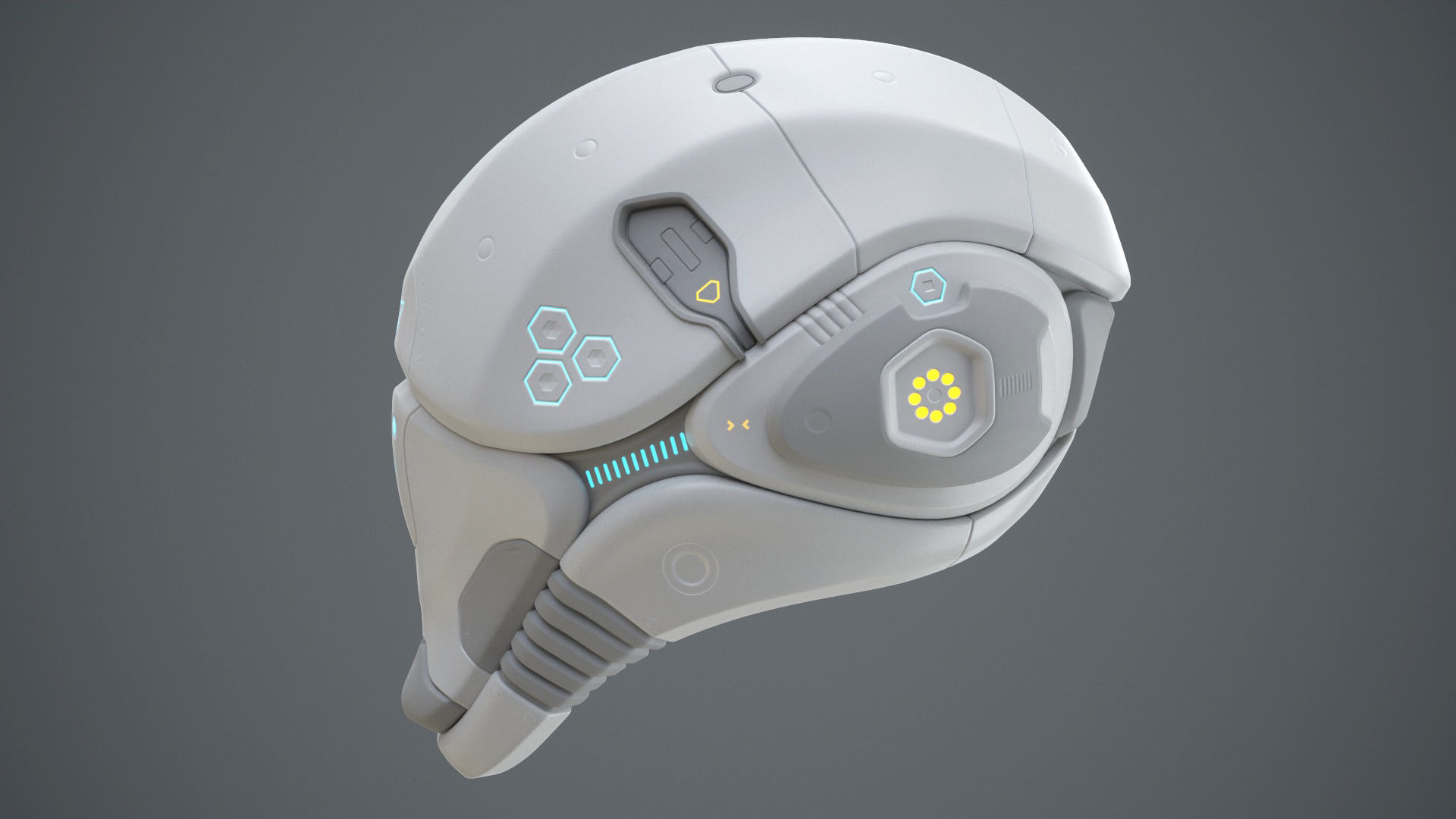 Sci-Fi Helmet 2 Low-poly 3D model_15
