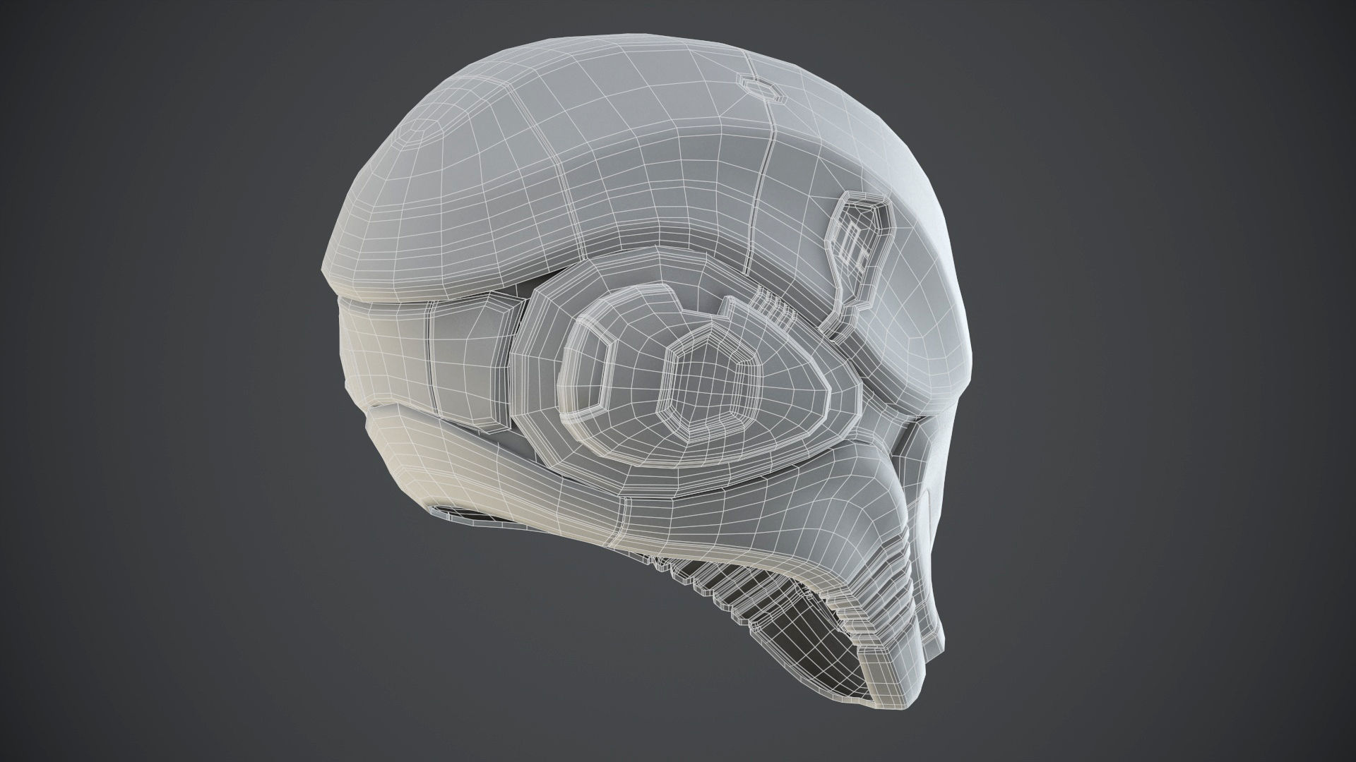 Sci-Fi Helmet 2 Low-poly 3D model_62