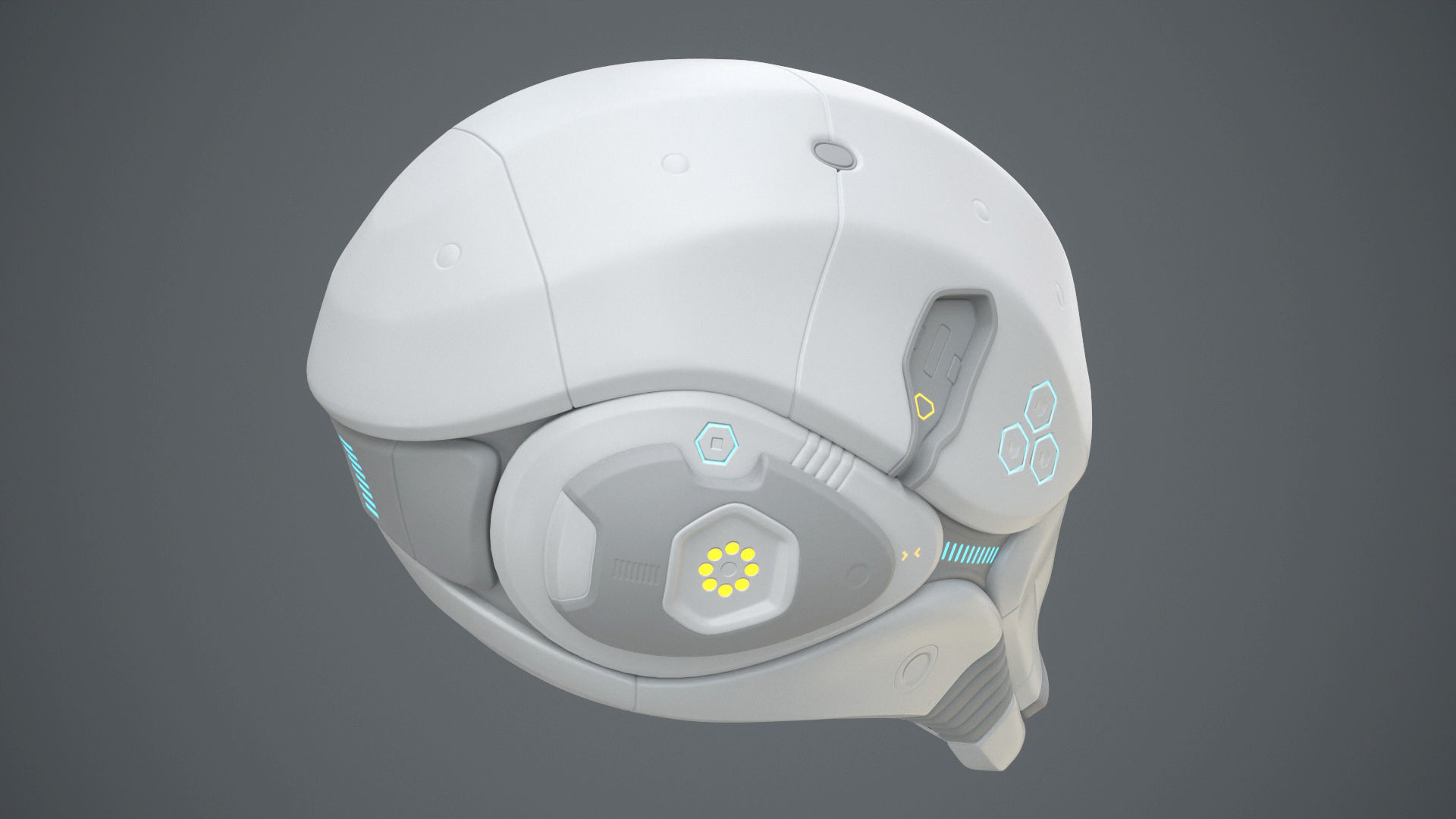 Sci-Fi Helmet 2 Low-poly 3D model_37